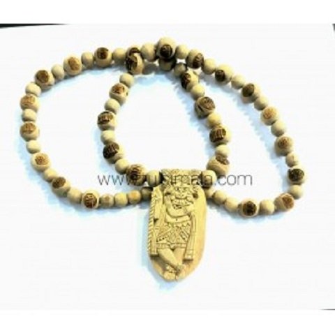 Tulsi Neck Mala Radha Name Carving With Krishna Locket (Radha Raman)