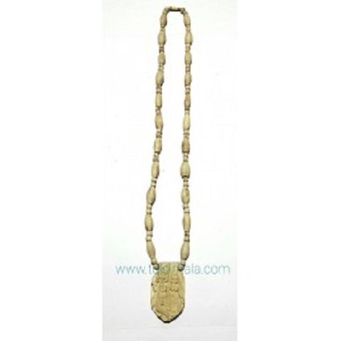 Tulsi Neck Mala With Radha Krishna Carving Locket - Image 3