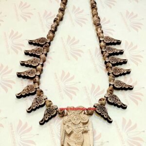 Tulsi Mala Radha Nam Bead With Radha Nam Locket Leaf , Radharamn Deities Locket