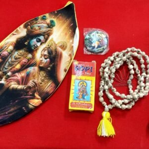 Tulsi Jap Mala with Radha Krishna Jap Beg With Gopichanadn Tika